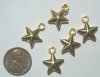 5 18mm Hollow Gold Plated Star Pendants